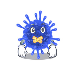 Bacteria coronavirus mascot cartoon character design with silent gesture
