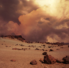 Dust storm approaching on Planet Mars © Anterovium