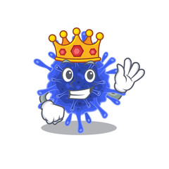 The Royal King of bacteria coronavirus cartoon character design with crown
