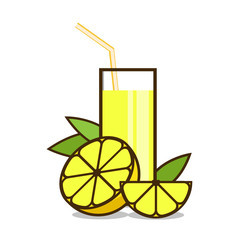 glass of juice with slice of orange