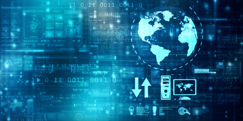 Obraz premium Digital Abstract technology background,2d illustration