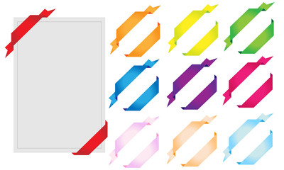 斜めがけリボンのイラストセット