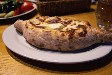 National Georgian cuisine. Bread and cheese.