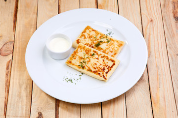 stuffed pancakes with sour cream