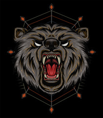 bear head logo. the bear illustration