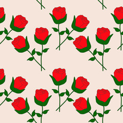 seamless pattern with red roses