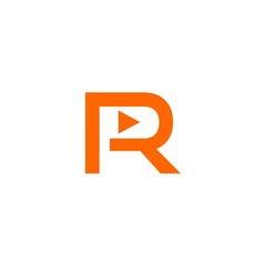 R Letter Logo Design with Play sign