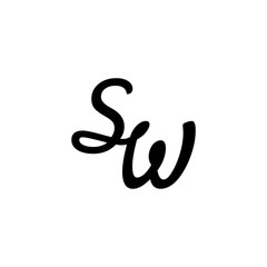 Letter SW logo design, initials SW logo
