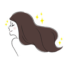 ロングヘア　女性