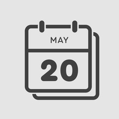 Calendar day 20 May, days of the year