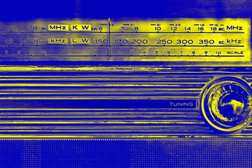 An old radio frequency tuning in abstract colorful style. Retro background. Retro music concept....