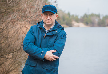 Crisis of middle age. Mature European man with a sad philosophical mood. The concept of life after...