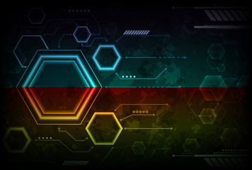 Abstract background with colorful hexagon