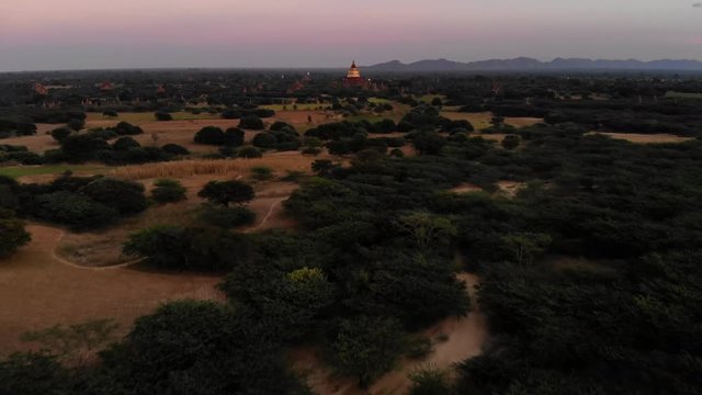 Aerial view of Dhammayazaka temple, Bagan, Myanmar