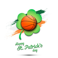 Happy St. Patrick's day and basketball ball