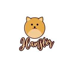 cute hamster logo vector template design
