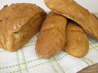 Freshly baked bread and baguette