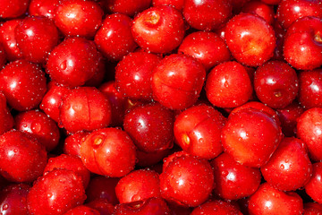 Fresh cherries in a bowl
