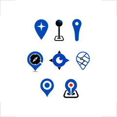 pin location drop navigation icon set
