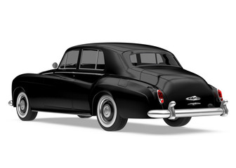 Black Vintage Car Isolated