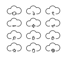 Obraz premium Set of cloud storage icons. Cloud service.