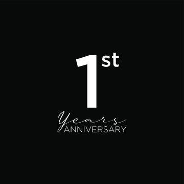 black anniversary letter logo icon design with ribbon banner with dark background