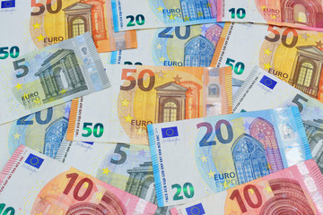 Banknote money euros for background and business ,savings concept.