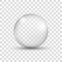 Glass sphere. Realistic water bubble. Soap bubble. Vector