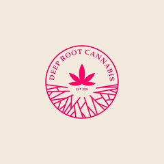 Cannabis Logo Design. Vintage Marijuana Logo. Weed Logo Template