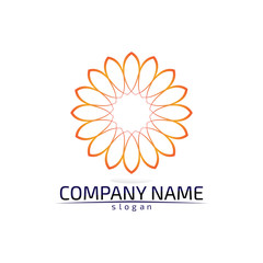 Vector  Lotus Flower Sign for Wellness, Spa and Yoga. Vector Illustration