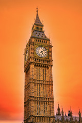 Fototapeta na wymiar Big Ben and Houses of parliament at sunset in London, UK.