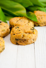 Scones with ramson leaves
