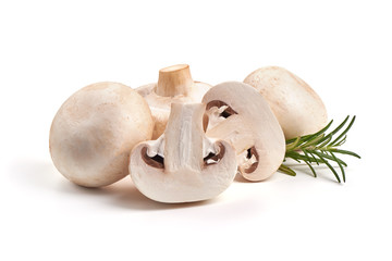 Fototapeta na wymiar Champignon mushrooms, isolated on white background