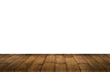 Wood table top on white background - can be used for display or montage your products