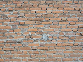 Old red brick wall texture background.