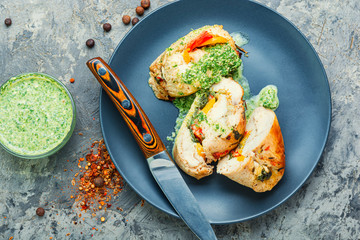 Delicious sliced turkey breast