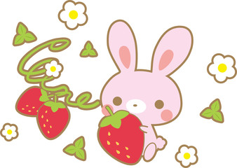うさぎといちご
