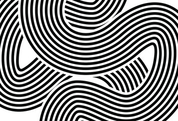 Abstract black and white vector frame with thin curly white lines on a black background. Modern trendy vector