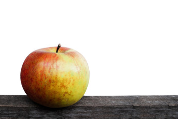 Close up of an organic apple fruit with white Background