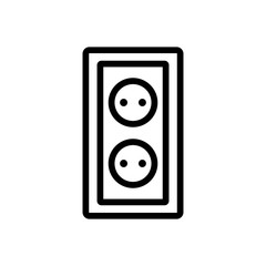 Electric socket connector icon vector. Thin line sign. Isolated contour symbol illustration