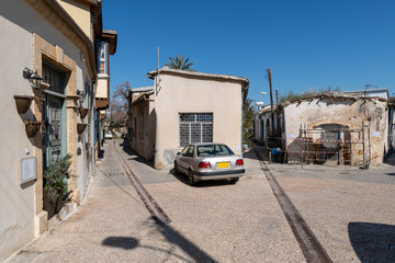Street with old houses in NIcosia