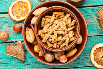 Granola and mixed nuts