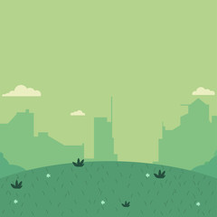 Park and backround city - vectors illustration