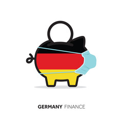 Germany healthcare cost. Piggy bank wearing a protective face mask