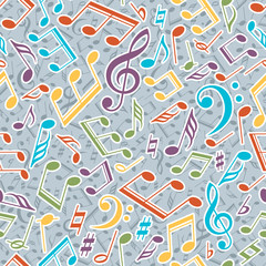 Vector musical pattern with notes