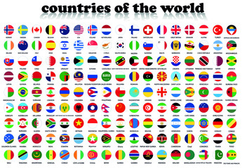 World flags in a circle. Round icon for social networks. Ideal for bloggers. Vector