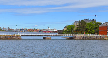 Bridge between islands of Suomenlinna (Sveaborg) fortress. Helsinki, Finland