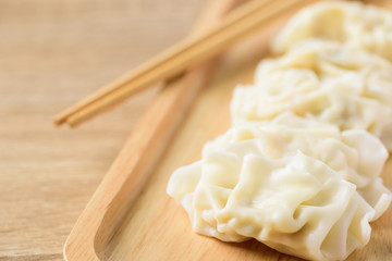 Steamed wonton dumpling stuffed with minced pork and shrimp, Asian food