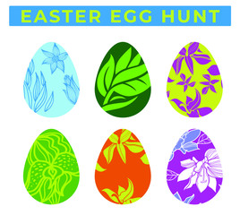  Colorful eggs illustration. Easter egg hunt. 
