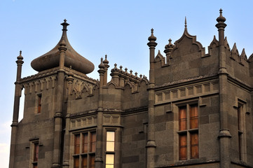 The Vorontsov Palace or the Alupka Palace situated at the foot of the Crimean Mountains near the town of Alupka in Crimea
